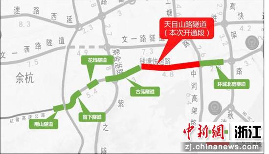 天目山路隧道开通试运行。 杭州交警 供图